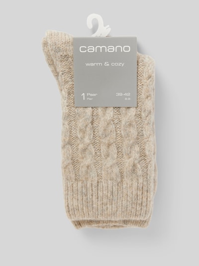 camano Socken mit Zopfmuster Beige 3