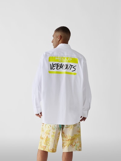 VETEMENTS Oversized Freizeithemd mit Label-Prints Weiss 5