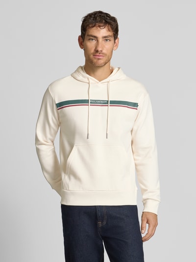 Tom Tailor Denim Regular fit hoodie van katoenmix Offwhite - 4