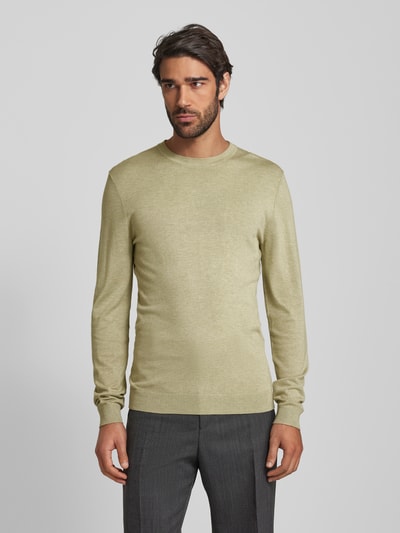 MCNEAL Gebreide pullover met ronde hals Lindegroen gemêleerd - 4