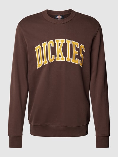 Dickies Sweatshirt met labelstitching, model 'AITKIN' Donkerbruin - 2