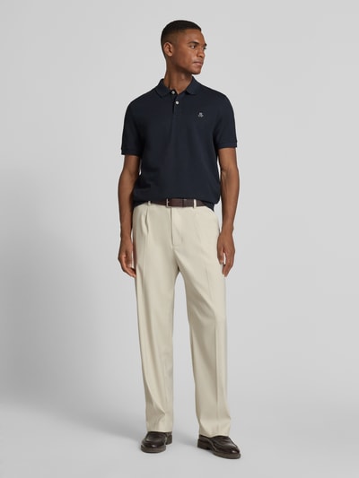 Marc O'Polo Poloshirt mit fein strukturierter Optik Marine 1