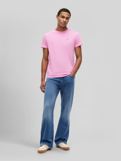 Tommy Jeans Regular Fit T-Shirt aus reiner Baumwolle Pink 1