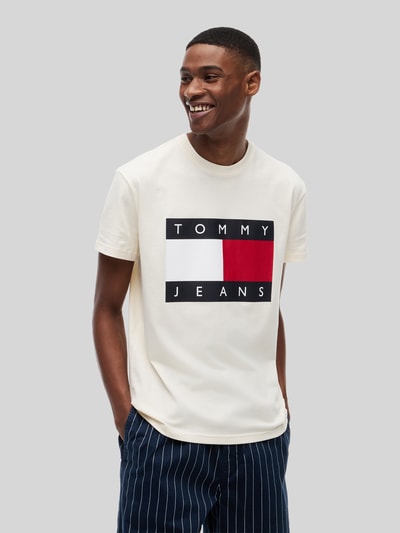 Tommy Jeans Relaxed Fit T-Shirt aus reiner Baumwolle mit Logo-Print Offwhite 4