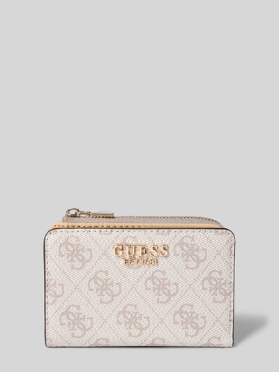 Guess Portemonnaie mit Logo-Applikation Modell 'Laurel' Taupe 1