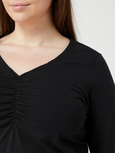 Vero Moda Curve PLUS SIZE shirt met plooien, model 'Broling' Zwart - 3