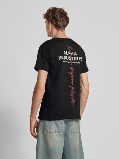 Alpha Industries T-Shirt mit Label-Print BLACK 5