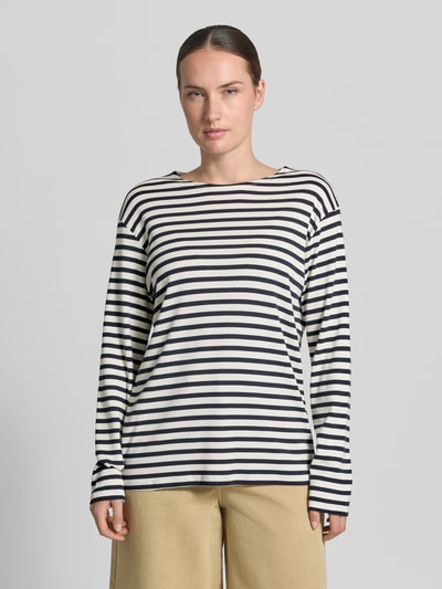 Closed Longsleeve im Allover-Look mit Rundhalsausschnitt Marine 4