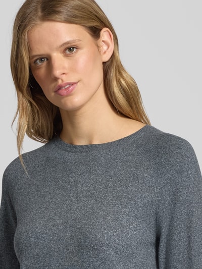 Pieces Regular Fit Pullover mit Raglanärmeln Modell 'BREE' Dunkelgrau Melange 3