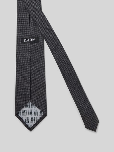 REAL GUYS Krawat z detalem z logo Antracytowy 2