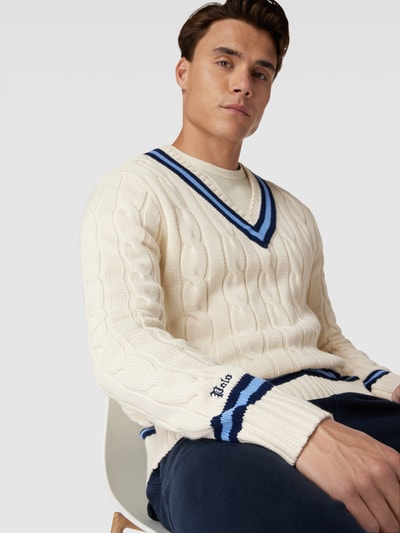 Polo Ralph Lauren Strickpullover mit Zopfmuster Offwhite 3