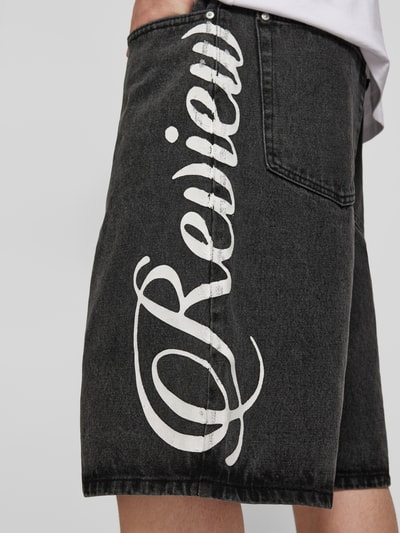 REVIEW Jeansshorts mit Label-Print Black 3