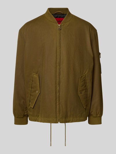 HUGO Regular Fit Bomberjacke aus reiner Baumwolle Oliv 2