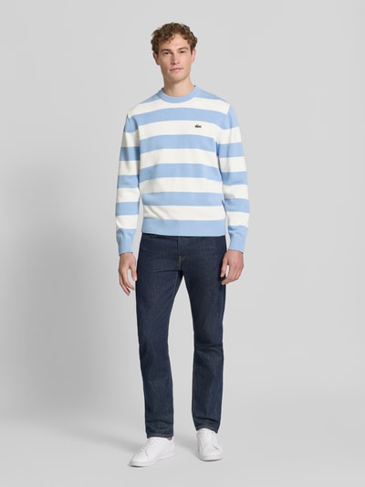 Lacoste Regular Fit Pullover aus reiner Baumwolle Hellblau 1