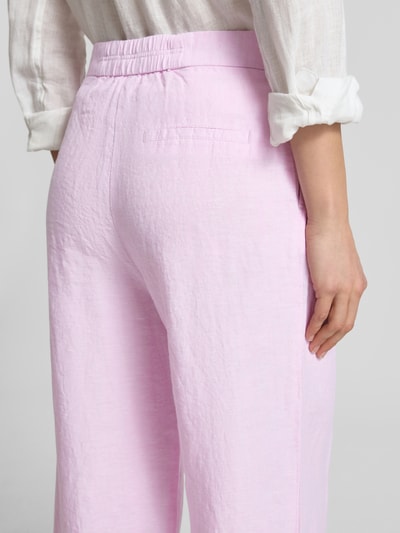 Christian Berg Woman Leinenhose mit Bindegürtel Rosa Melange 3