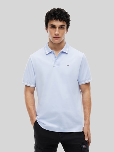 Tommy Jeans Regular Fit Poloshirt aus reiner Baumwolle Hellblau 4
