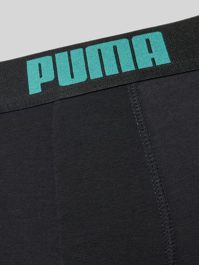 Produktfoto, schwarzer Baumwoll-Mix mit glattem Stoff, PUMA-Schriftzug am Bund, Slim Fit Boxershorts aus Baumwoll-Mix im 2er-Pack Modell 'EVERDAY' von PUMA, Herren Boxershorts von PUMA