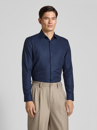 Jake*s Slim Fit Businesshemd aus reiner Baumwolle Marine 4