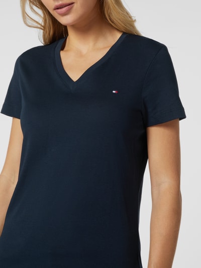 Tommy Hilfiger T-shirt van katoen met geborduurd logo Donkerblauw - 3