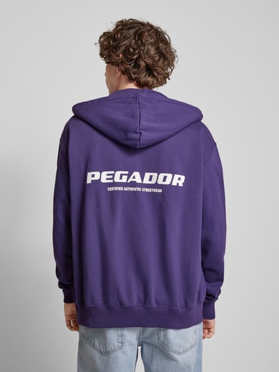 Pegador Oversized sweatjack met labelprint, model 'COLNE' Paars - 5