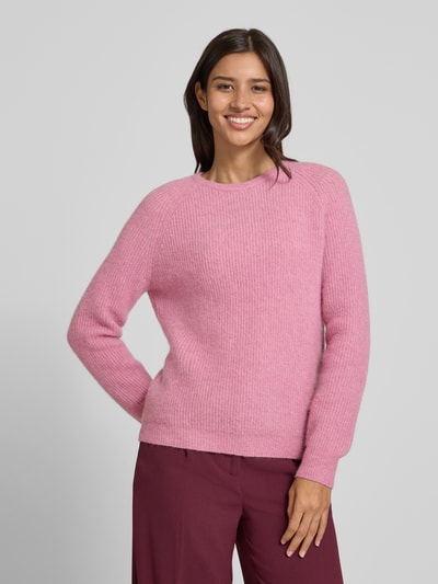 Fynch-Hatton Sweter z dzianiny z prążkowanymi wykończeniami Różowawy 4