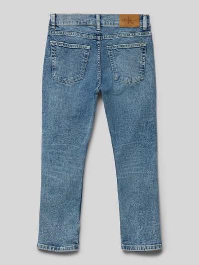 Calvin Klein Jeans Slim fit jeans met labelpatch, model 'DAD' Blauw - 3