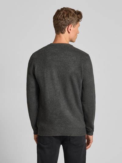 Casual Friday Regular fit gebreide pullover met ronde hals, model 'Heine' Donkergrijs - 5