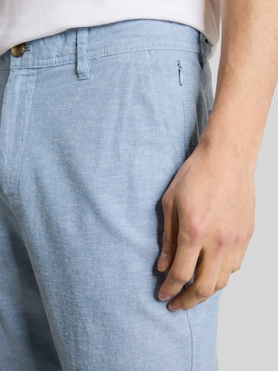 Tom Tailor regular fit chino van linnen-katoenmix Lichtblauw - 3