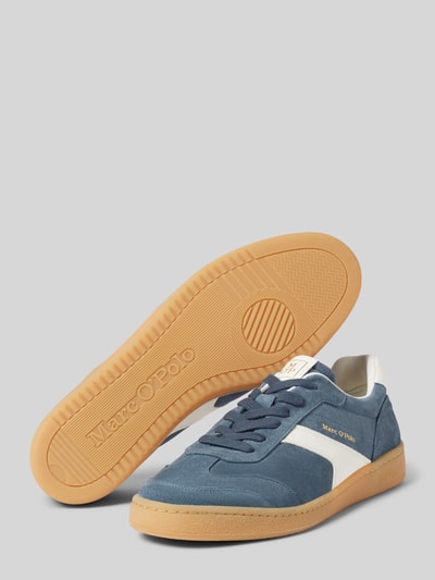 Marc O'Polo Low Top Sneaker aus edlem Velours-Rindsleder mit Glattleder-Details Hellblau 4