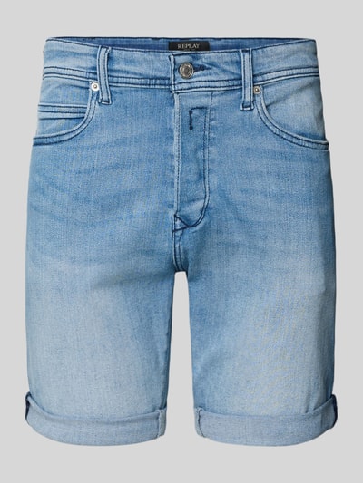 Replay Tapered Fit Jeansshorts mit Knopf- und Reißverschluss Hellblau 2