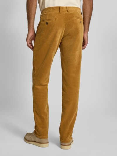Christian Berg Men Straight fit corduroy broek met Franse steekzakken Donkergeel - 5