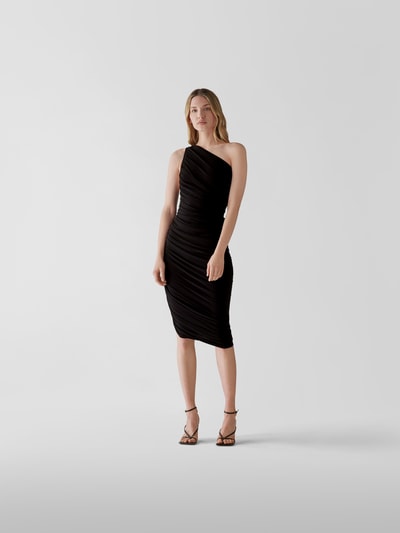 Norma Kamali Midikleid im One-Shoulder-Look Black 1