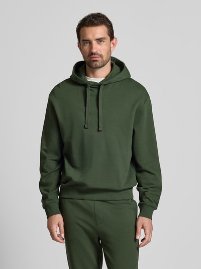 HUGO Hoodie mit Label-Print Modell 'Dayote' Dunkelgruen 4
