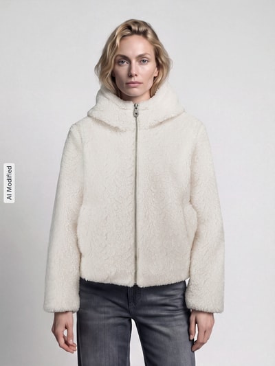 VERO MODA Teddyjacke mit Kapuze Offwhite 4
