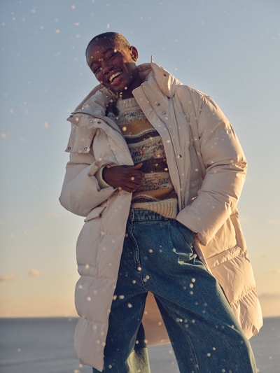 OPUS Płaszcz pikowany z kieszeniami z patką model ‘Hallusi’ Złamany biały 6