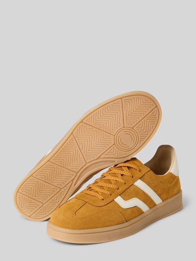 Gant Sneakers van leer met vetersluiting, model 'Cuzima' Mosterdgeel - 4