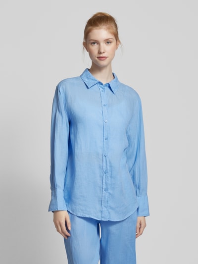 Gina Tricot Bluse aus Leinen Hellblau 4