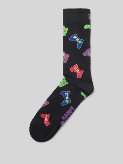 Happy Socks Socken mit Label-Print Black 1