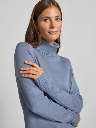 Jake*s Collection Regular Fit Rollkragenpullover in Strick-Optik Rauchblau 3