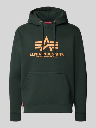 Alpha Industries Hoodie met labelprint Flessengroen - 2
