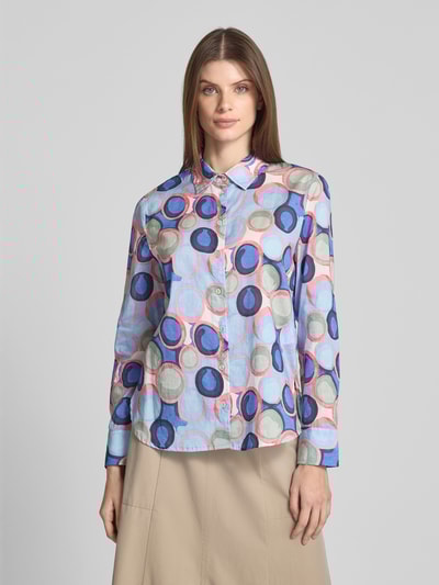 Christian Berg Woman Regular Fit Bluse mit Hemdblusenkragen Marine 4