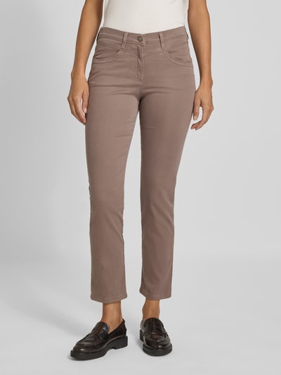 Raphaela By Brax Stoffen broek met steekzakken, model 'Laura' Taupe - 4