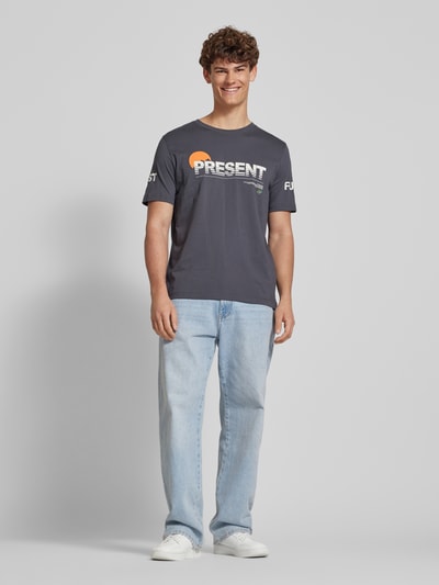 CHAMPION T-shirt met labeldetails Antraciet - 1