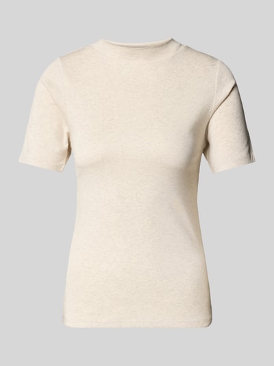 Christian Berg Woman T-shirt z prążkowaną stójką Beżowy melanż 2