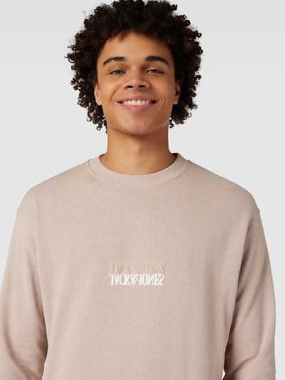 Jack & Jones Sweatshirt met ronde hals, model 'SHADOW' Beige - 3