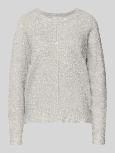 Christian Berg Woman Strickpullover aus Effektgarn mit Rundhalsausschnitt Silber 2