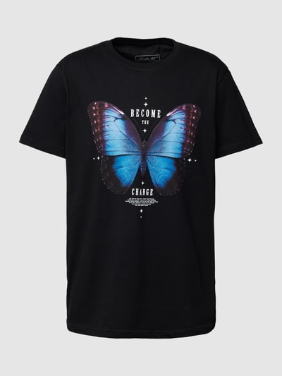 Mister Tee T-shirt met motiefprint, model 'Become the Change' Zwart - 2