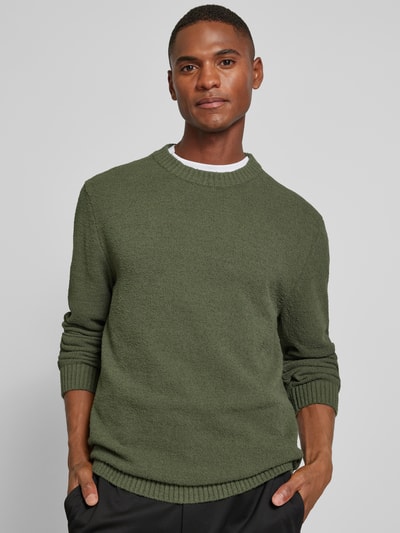 SELECTED HOMME Strickpullover mit gerippten Abschlüssen Modell 'LOOP' Dunkelgruen 3