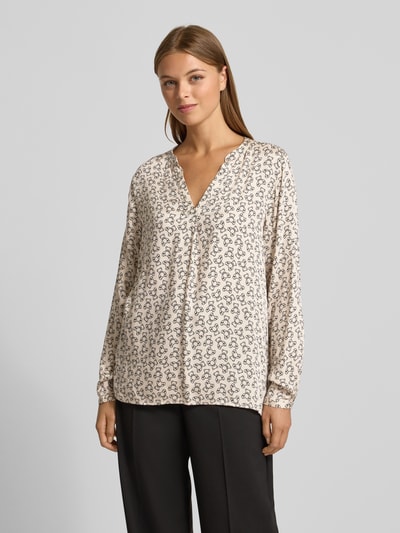 Milano Italy Regular Fit Bluse mit Tunikakragen Offwhite 4