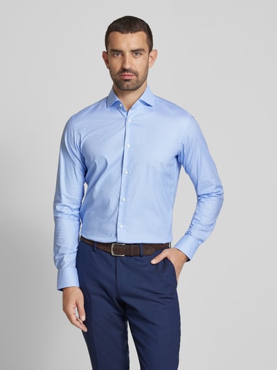 BOSS Slim fit zakelijk overhemd met haaikraag, model 'Joe' Bleu - 4